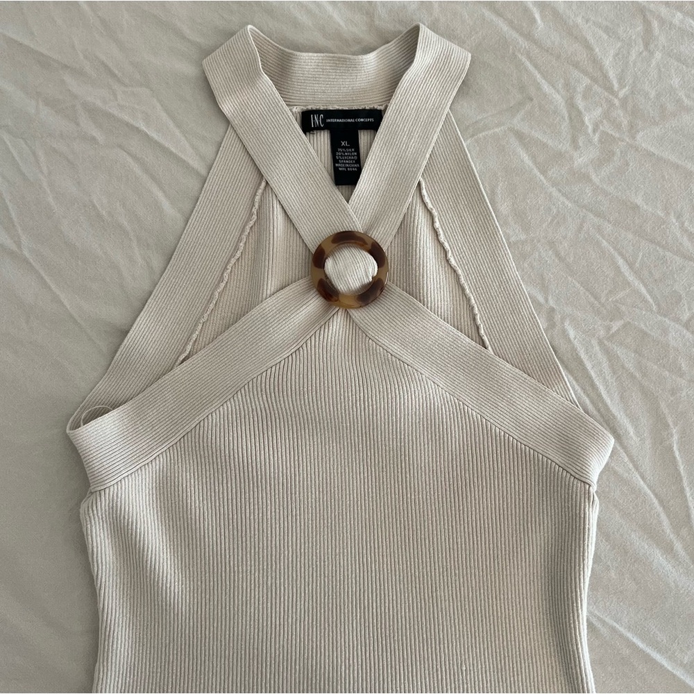 cream/beige halter neck top